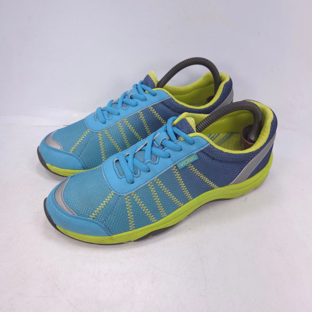 Vionic Alliance Lace Up Athletic Lace Up Shoe Womens Size 8 Blue Green